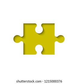 Puzzle presentation. Abstract puzzle infographic template explanatory text field for business statistics. Vector pieces puzzles illustration. Section compare service banner