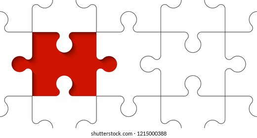 Puzzle presentation. Abstract puzzle infographic template explanatory text field for business statistics. Vector pieces puzzles illustration. Section compare service banner