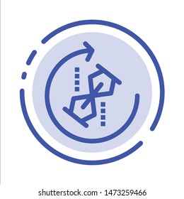 Puzzle, Repeat, Recycle, Puzzle, Joint Blue Dotted Line Line Icon