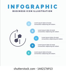 Puzzle, Repeat, Recycle, Puzzle, Joint Solid Icon Infographics 5 Steps Presentation Background