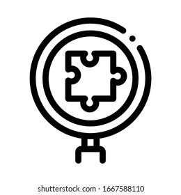 Puzzle Research Icon Vector. Outline Puzzle Research Sign. Isolated Contour Symbol Illustration