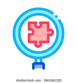 Puzzle Research Icon Vector. Outline Puzzle Research Sign. Color Isolated Contour Symbol Illustration