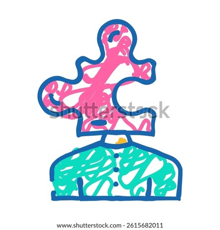 puzzle for resolve business problem doodle icon sketch vector. puzzle for resolve business problem sign. isolated symbol illustration