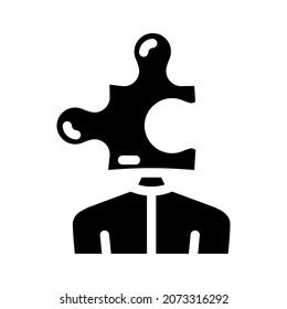 rompecabezas para resolver problemas de negocio vector de icono de glifos. rompecabezas para resolver el signo de problema de negocios. símbolo de contorno aislado ilustración negra
