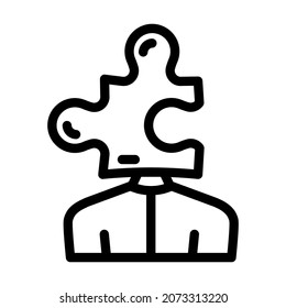 puzzle for resolve business problem line icon vector. puzzle for resolve business problem sign. isolated contour symbol black illustration