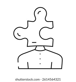 puzzle for resolve business problem line icon vector. puzzle for resolve business problem sign. isolated contour symbol black illustration