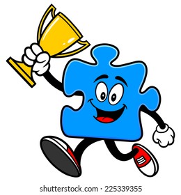 Puzzle Running with Trophy