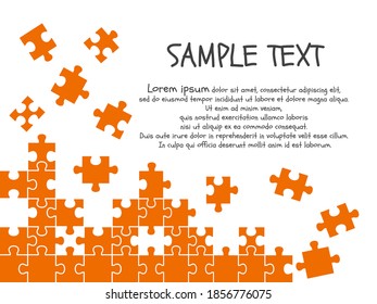 The puzzle is scattered, dispersed. Vector illustration Background, with space for text.