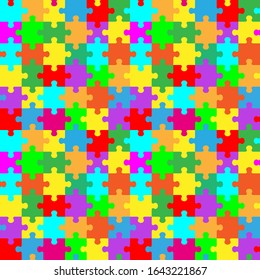 Puzzle seamless colorful pattern. Vector illustration