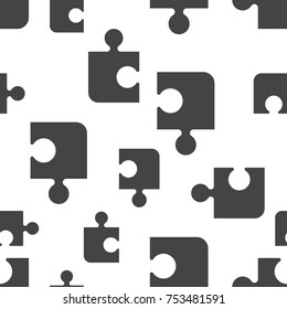 Puzzle seamless pattern background icon. Business flat vector illustration. Puzzle jigsaw game sign symbol pattern.
