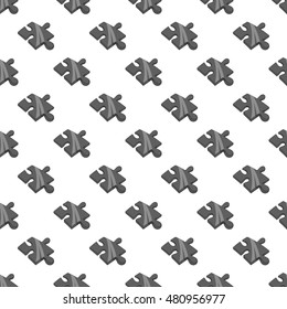 Puzzle seamless pattern on white background. Game design vector illustration