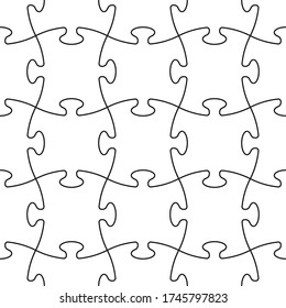Puzzle  seamless pattern or puzzle template on white background. Board game puzzle for Your business project. Vector Illustration