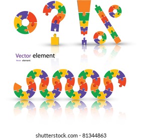 puzzle set color vector illustration