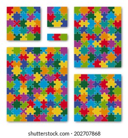 Puzzle Set - colored - 6 puzzles