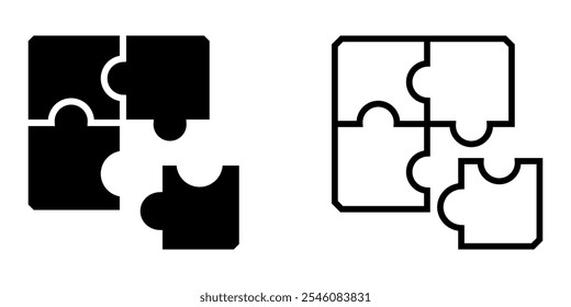 Icono de conjunto de rompecabezas sobre fondo blanco