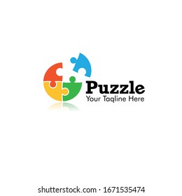 Puzzle Set Logo Vector Template Dowload