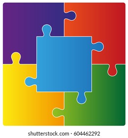 Puzzle set. Vector illustration