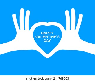 puzzle in the shape of heart in human hands. Heart in hands. Valentine's day, romance, love concept 