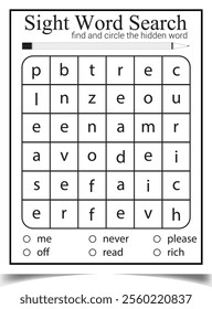 Puzzle sight activity book for children teaching
