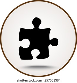 Puzzle sign icon, vector illustration. Flat design style 
