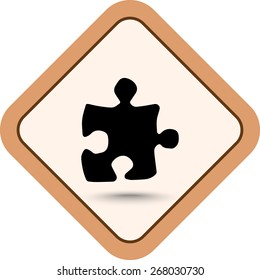 Puzzle sign icon, vector illustration. Flat design style 