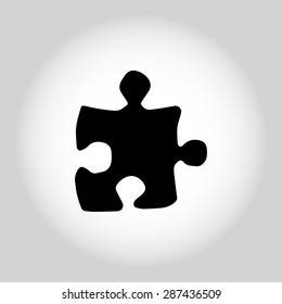 Puzzle sign icon, vector illustration. Flat design style 
