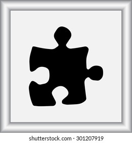 Puzzle sign icon, vector illustration. Flat design style 