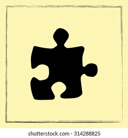 Puzzle sign icon, vector illustration. Flat design style 