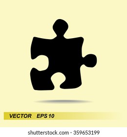 Puzzle sign icon, vector illustration. Flat design style 
