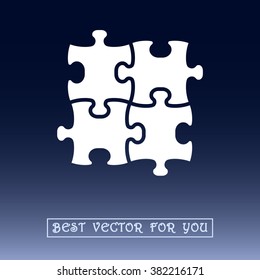 Puzzle sign icon, vector illustration. Flat design style