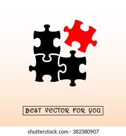 Puzzle sign icon, vector illustration. Flat design style