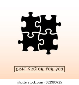 Puzzle sign icon, vector illustration. Flat design style