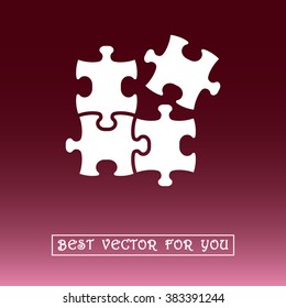 Puzzle sign icon, vector illustration. Flat design style