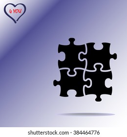 Puzzle sign icon, vector illustration. Flat design style
