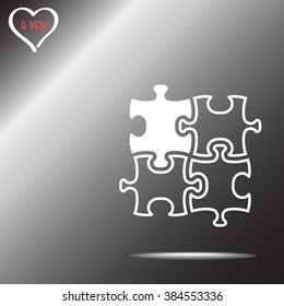 Puzzle sign icon, vector illustration. Flat design style