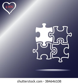 Puzzle sign icon, vector illustration. Flat design style