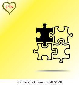 Puzzle sign icon, vector illustration. Flat design style