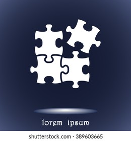 Puzzle sign icon, vector illustration. Flat design style
