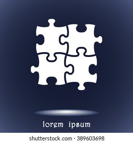 Puzzle sign icon, vector illustration. Flat design style