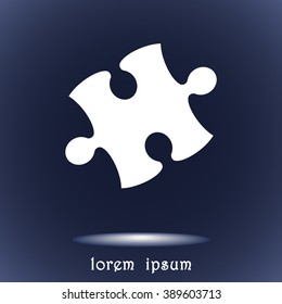 Puzzle sign icon, vector illustration. Flat design style