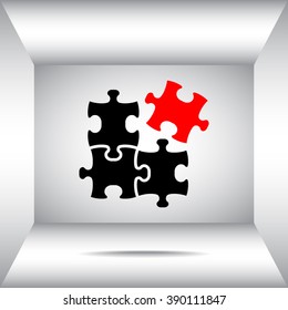 Puzzle sign icon, vector illustration. Flat design style