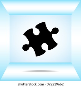 Puzzle sign icon, vector illustration. Flat design style