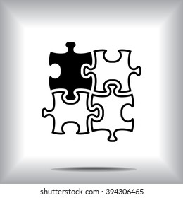 Puzzle sign icon, vector illustration. Flat design style