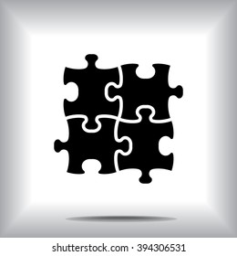 Puzzle sign icon, vector illustration. Flat design style