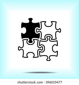 Puzzle sign icon, vector illustration. Flat design style