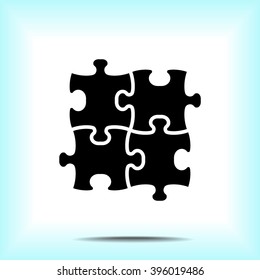 Puzzle sign icon, vector illustration. Flat design style