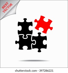 Puzzle sign icon, vector illustration. Flat design style
