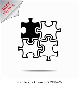 Puzzle sign icon, vector illustration. Flat design style