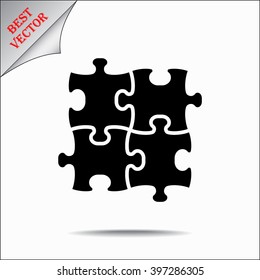 Puzzle sign icon, vector illustration. Flat design style