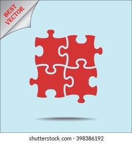 Puzzle sign icon, vector illustration. Flat design style